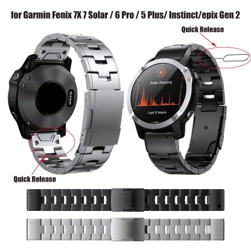 Afbeelding van Stijlvolle Titanium Horlogeband voor Garmin Smartwatches