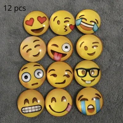 Image de Aimants Ronds Adorables pour Réfrigérateur - Lot de 12