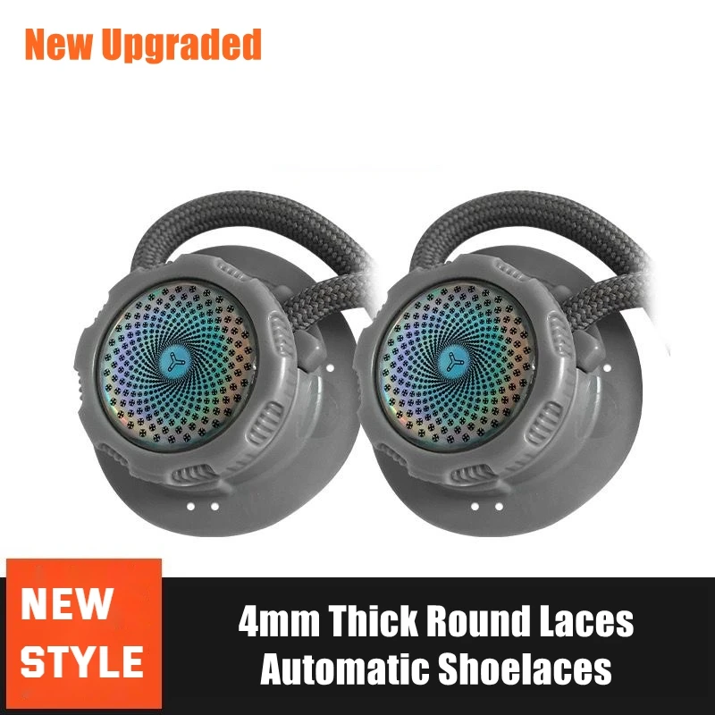 Afbeelding van Automatische Elastische Schoenveters met Draaibare Gesp – Unisex voor Volwassenen en Kinderen, 4mm Ronde Veters voor Sneakers en Sportieve Schoenen
