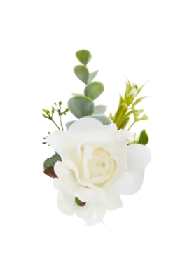 Image de Boutonnière de Mariage en Soie - Élégance Florale pour Marié et Demoiselle d'Honneur