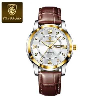 Image de Montre Homme Luxe Cuir Étanche - Affichage Date & Jour