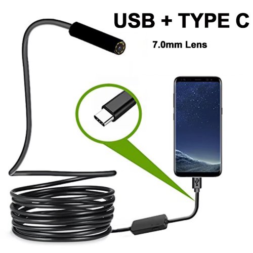 Zdjęcie Typ C 7.0mm Android kamera endoskopowa USB 1 m/2 m/3 m/5 m/10 m na PC telefon z systemem Android endoskop rura endoskop inspekcja Mini kamera