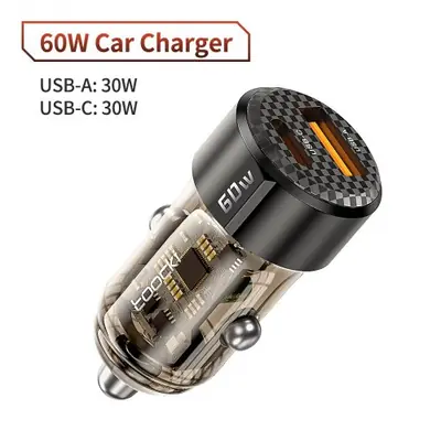 Image de Chargeur Voiture 60W USB-C PD Rapide pour iPhone & Smartphones