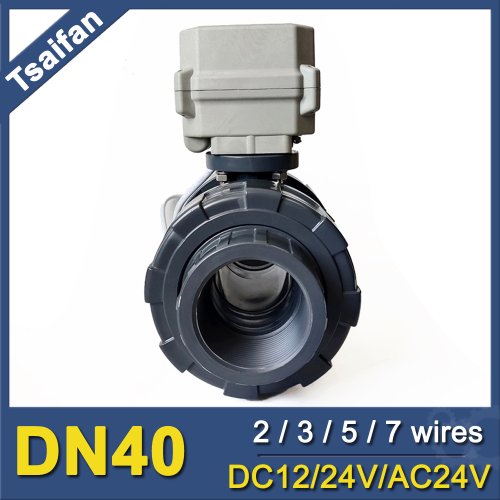 Imagen de Válvula de Bola Eléctrica DN40 50mm UPVC con Motorizado 2, 3, 5 y 7 Cables para Accionamiento Automático de Suministro de Agua en Tanques
