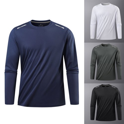 Bild von Reflektierende Sport Gym T Shirt Männer Quick Dry Lauf Bodybuilding Shirts Männer Langarm Fitness Pullover Top Frühling Herbst