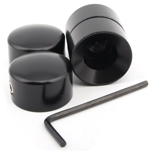 Immagine di Candela Testa Bullone Tappo Spina Nero Cromo per Harley