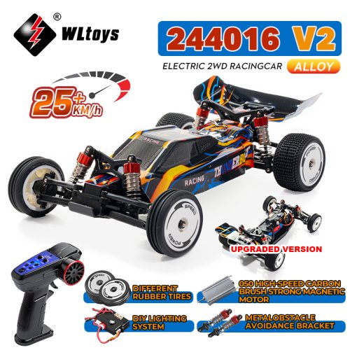 Image of WLtoys 244016 V2 2.4G High-Speed 1:24 Scale 2WD RC Racing Car with Gyro Stabilization – 25km/h Remote Control Vehicle for Kids and Enthusiasts