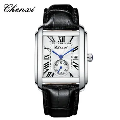 Image de Montre Homme Élégante en Cuir - Quartz Militaire avec Calendrier