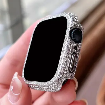 Image de Protection Écran pour Apple Watch avec Strass - Verre Trempé