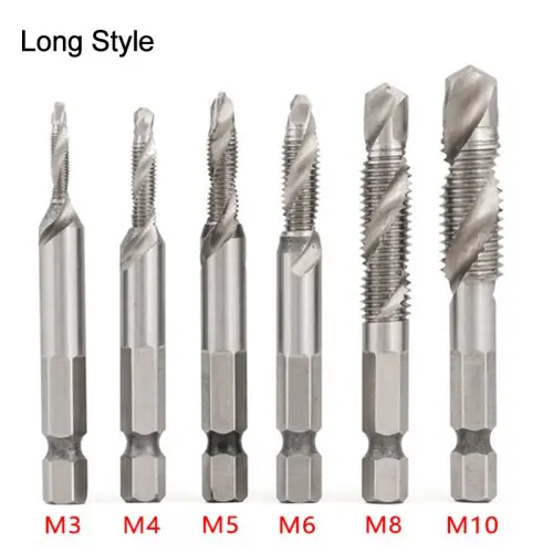6Pcs argent long