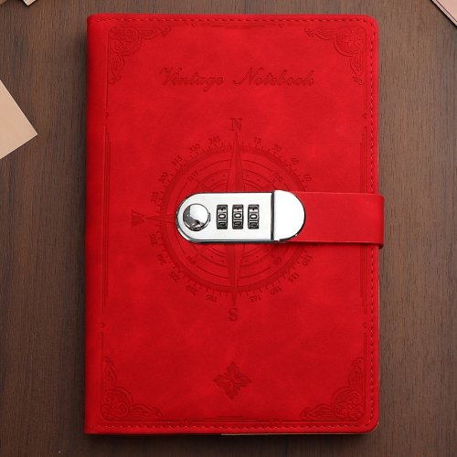 Image of NEW A5 200 Pages Notebook Retro Password Book with Lock Diary Binder Thickened Creative Hand Ledger Student Notepad Stationery