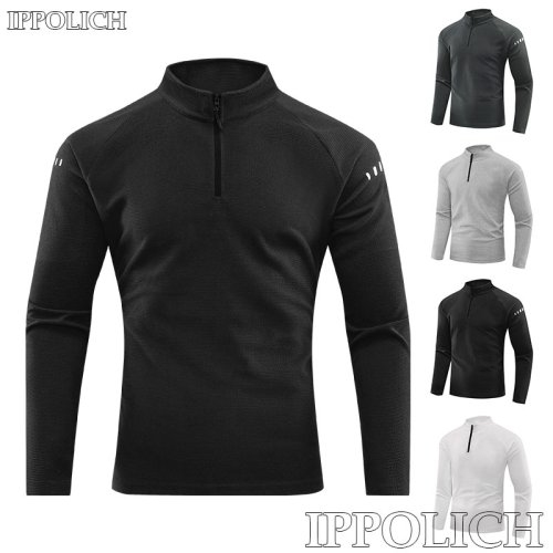 Afbeelding van Reflecterende Lange Mouw T-Shirt voor Heren – Ademend Sportkleding voor Gym, Jogging en Fitness in Zwarte Stijlvolle Fit