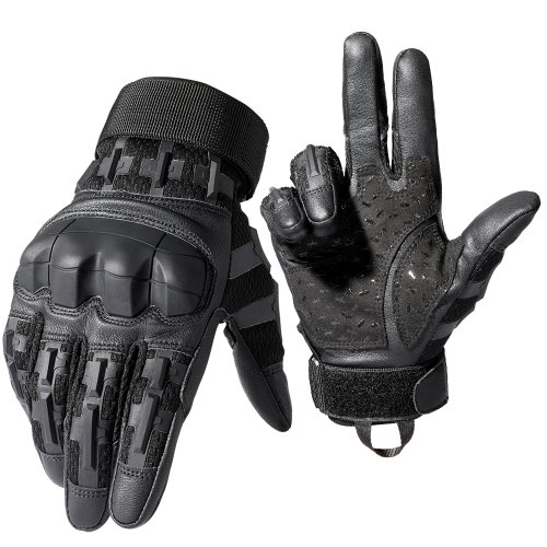 Afbeelding van Tactische Lange Vingerhandschoenen van PU Leer met Touchscreen Functie – Ideaal voor Combat, Schieten, Jagen, Airsoft, Wandelen, Werk en Fietsen – Antislip en Beschermende Uitrusting