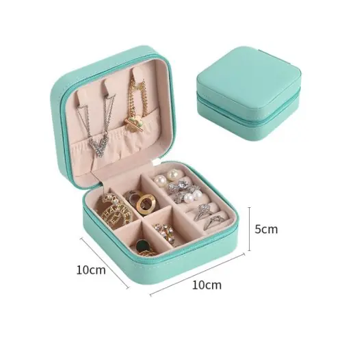 Image de Boîte à Bijoux Bleue Romantique & Portable