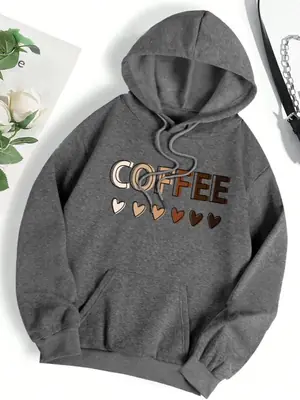 Image de Sweat à Capuche Imprimé Amour Café - Mode Féminine