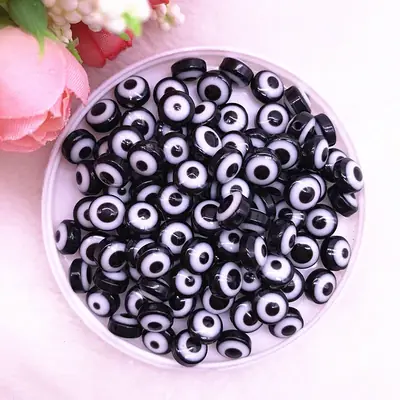 Image de Perles Ovales Mauvais Œil - 50 pcs pour Bijoux DIY