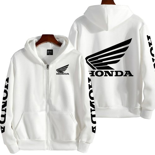 Immagine di Felpa con Cappuccio Uomo con Cerniera Logo Honda – Abbigliamento Sportivo per Squadre di Corse Motociclistiche, Moda Primavera Autunno 2025