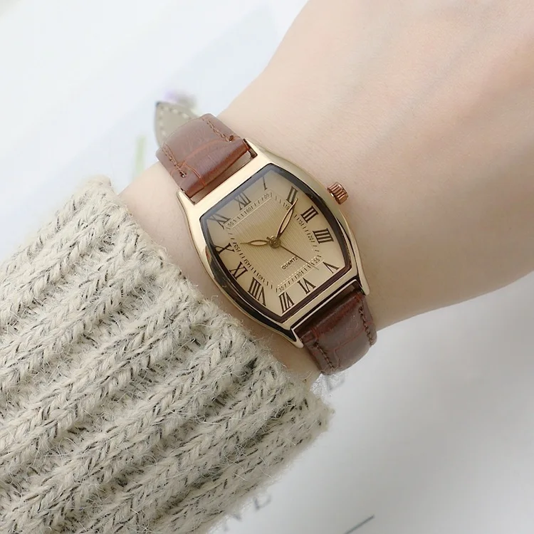 Imagen de Reloj de Pulsera Vintage para Mujer - Estilo Retro con Correa de Cuero