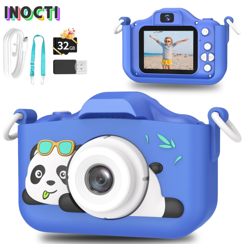 Bild von Kinder Mini Kamera mit Panda-Design – HD 1080p Videoaufnahme, 2-Zoll-Bildschirm und 32 GB SD-Karte, ideales Spielzeug für Jungen und Mädchen zum Geburtstag