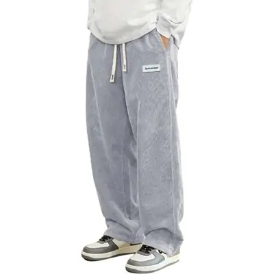 Image de Pantalons Homme Velours Côtelé Baggy - Style Streetwear