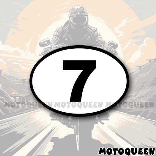 Image of Cafe Racer Number 123456789 Vintage Motorcycle Decal Oval Fuel Tank Pad Side Cover Box Helmet Stickers For Motorbike Auto Car