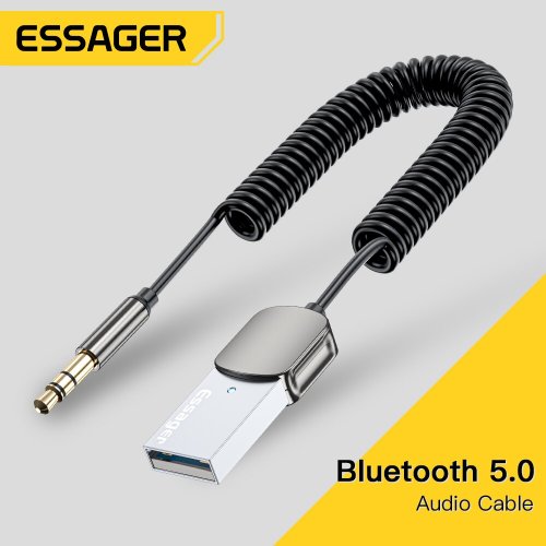 Afbeelding van Essager Bluetooth Audio Ontvanger Dongle Usb Naar 3.5Mm Jack Auto Audio Aux Bluetooth 5.0 Handsfree Kit Voor Auto-Ontvanger Bt Zenden