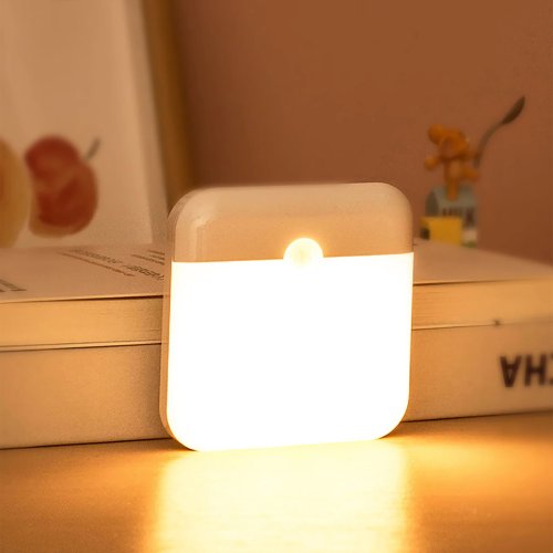 Image of Smart LED Wireless Night Light with Human Motion Sensor – Rechargeable Wall Lamp for Camping, Stairs, Closets, Kitchen & Bathroom