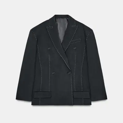 Image de Blazer Zèbre Oversize Femme - Chic & Décontracté