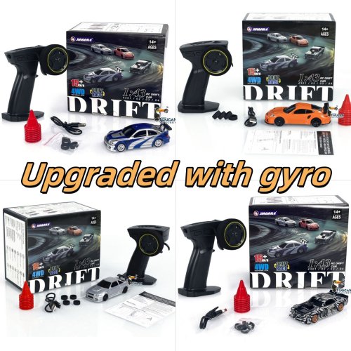 Image of Gifts 1/43 RC Drift Car with Gyro Upgraded Ver 2.4G Remote Control Mini Drift Race Car 4WD Radio Control RC Toys Traffic Cones