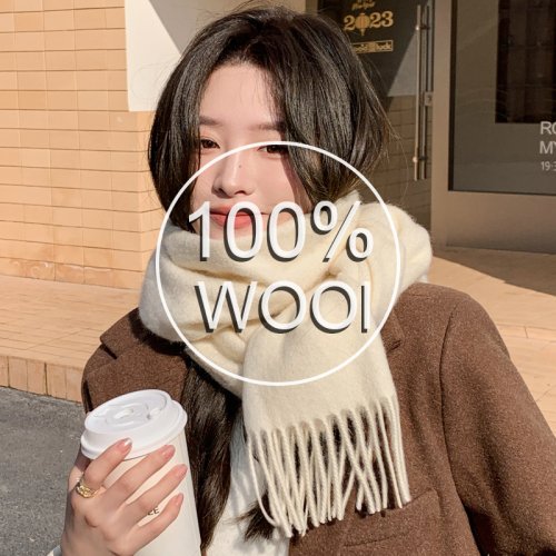 Afbeelding van Luxe 100% Wolle Sjaal voor Vrouwen - Effen Winter Kasjmier Zakdoek, Warme Pashmina Sjaal, Zachte Bufanda, Hijab, Bandana & Stola