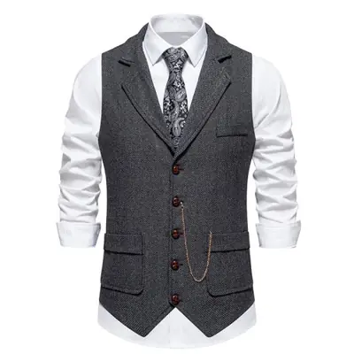 Image de Gilet Vintage Tweed Homme - Style Britannique Rétro