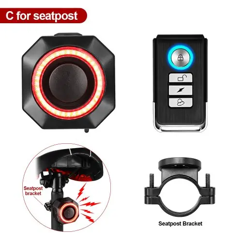 Image de Alarme Anti-Vol pour Vélo - 110dB, Rechargeable USB