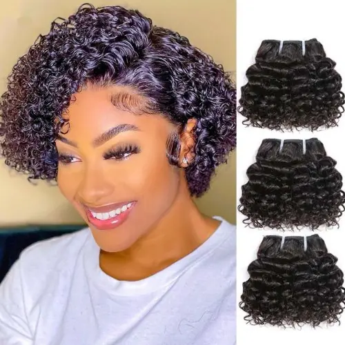 Image de Extensions Cheveux Brésiliens Vague Profonde - 6 pouces