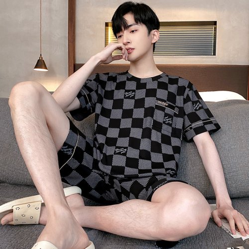 Image de Pijama Homme Coton à Carreaux - Confort Été 3XL/4XL