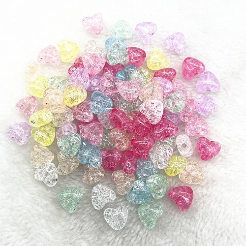 Afbeelding van 30 stuks 10mm hartvormige acryl crackle kralen – losse spacer kralen voor DIY sieraden, handgemaakte armbanden en oorbellen