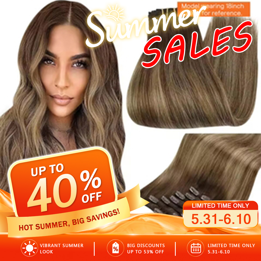 Afbeelding van Echte Haar Extensions met Clip-in - Volledige Glans