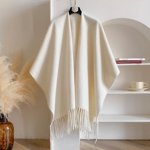 Bild von Winter Frauen Poncho Warme Schal Doppelseitige Designer Verdickung Decke Luxus Schal Weiblichen Mantel Kaschmir Pashmina Cape Stola