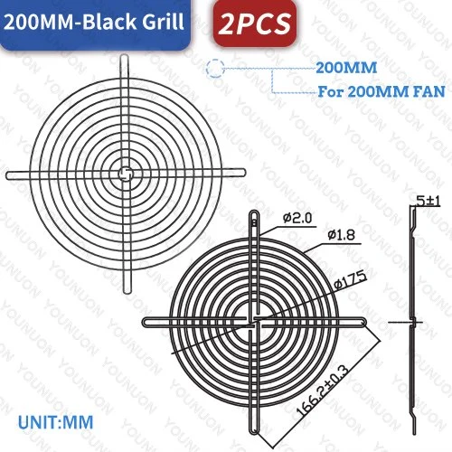 2PCS 200MM Grills