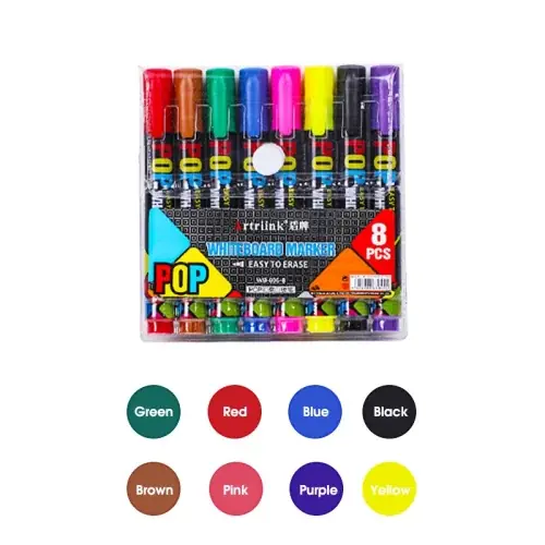 Image de Marqueurs Blancs Pop - 12 Couleurs Effaçables