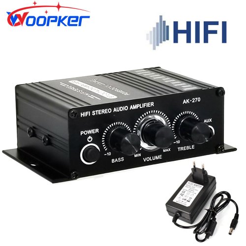 Afbeelding van AK-270 Hifi Versterker 2.0 Stereo Audio Sound Amp met Bass en Treble Regeling voor Home Theater Geluidssysteem