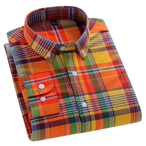 Image of Stylish Slim Fit Long Sleeve Cotton Shirts for Men – Soft Plain and Patterned Tops in Korean Fashion Trends