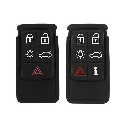 Bild von Silikon-Ersatz-Tasten für Auto-Schlüssel – 5-6 Tasten, Mattfinish, Kompatibel mit Volvo S60, V60, S70, V70, XC60, XC70 – Hochwertige Gummi-Pads für Schlüsselhülle-Reparatur