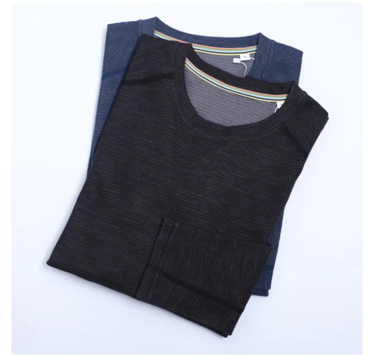 Imagen de Camisa de Capa Base de Lana Merina para Hombre – Ropa Interior Térmica de Invierno con Secado Rápido y Absorción de Humedad