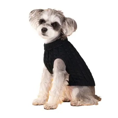 Image de Pulls chauds tricotés pour chiens et chats - Col roulé hiver
