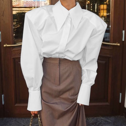Chemise Blanche Manches Bouffantes - Élégante & Chic