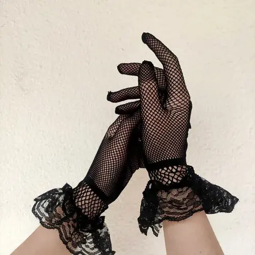 Image de Gants d'Été Femme UV Protection - Noir & Blanc