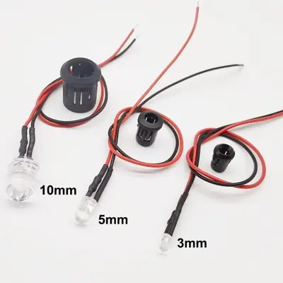 Image de LEDs Pré-Câblées RGB - 3mm, 5mm, 10mm - Étanches & Lumineuses