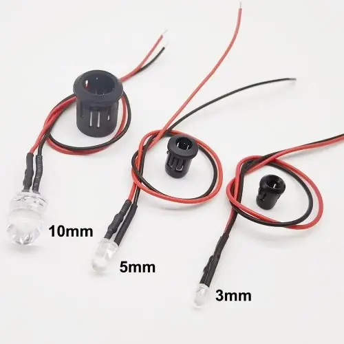 Image de LEDs Pré-Câblées RGB - 3mm, 5mm, 10mm - Étanches & Lumineuses