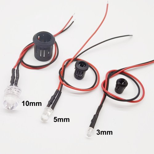 Image de LEDs Pré-Câblées RGB - 3mm, 5mm, 10mm - Étanches & Lumineuses