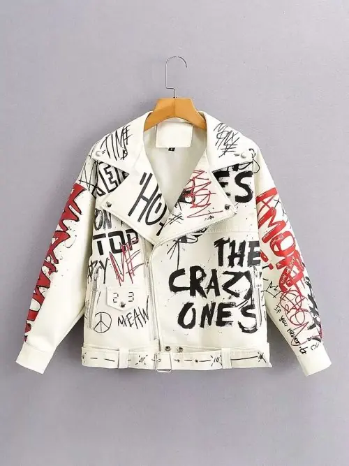 Image de Veste Faux Cuir Femme - Style Moto Élégant & Tendance